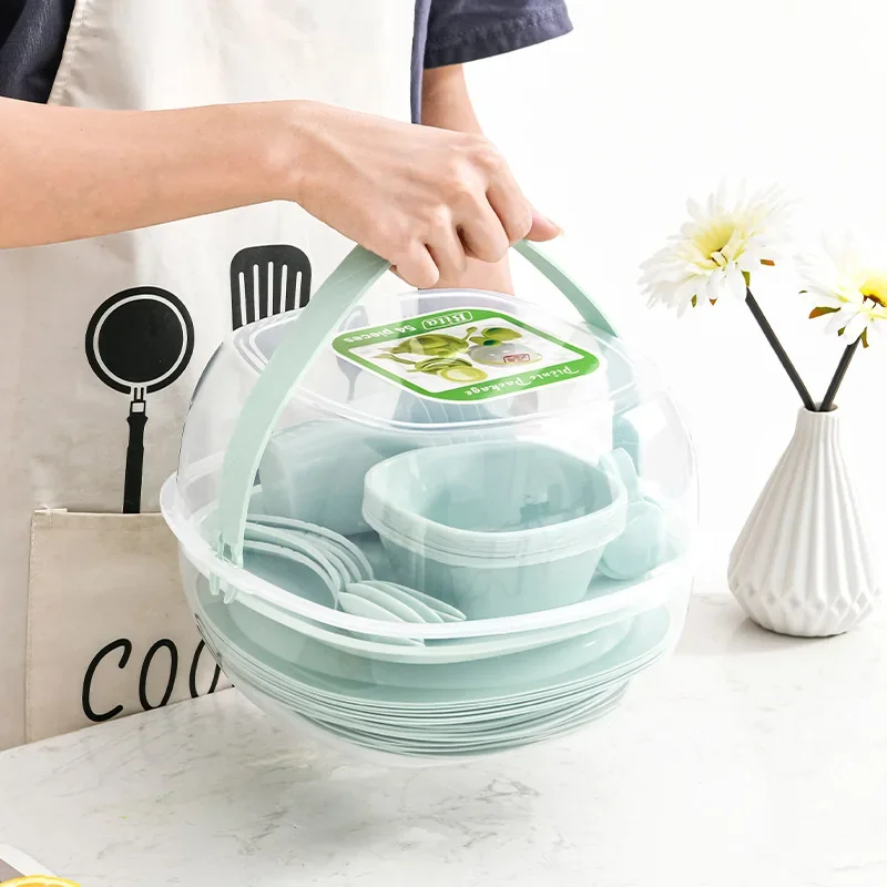 Camping Cooking Dining Set - Set di stoviglie in plastica portatile