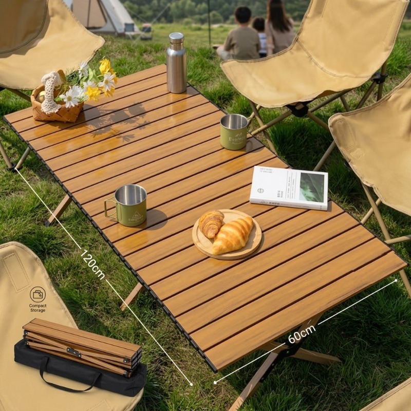 Camping Cooking Table - Tavolo Pieghevole Portatile per Rotoli di