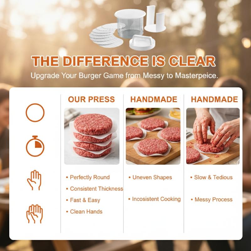 Camping Cooking Container - Stampo per hamburger multistrato antiaderente in